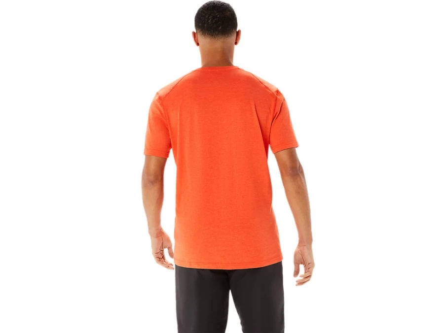 ASICS Men's Cherry Tomato Heather Print Short Sleeve T-Shirt