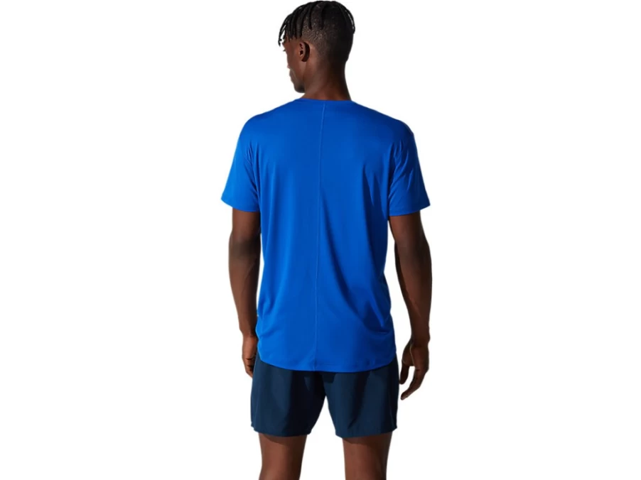 ASICS Men's Silver Top - Asics Blue/Brilliant White Running Shirt