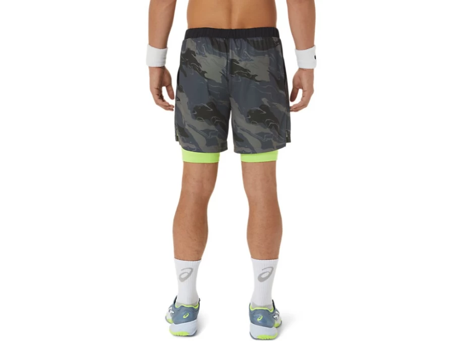 ASICS Men's Carrier Grey Match Graphic 7 Inch Shorts Running Athletic Shorts