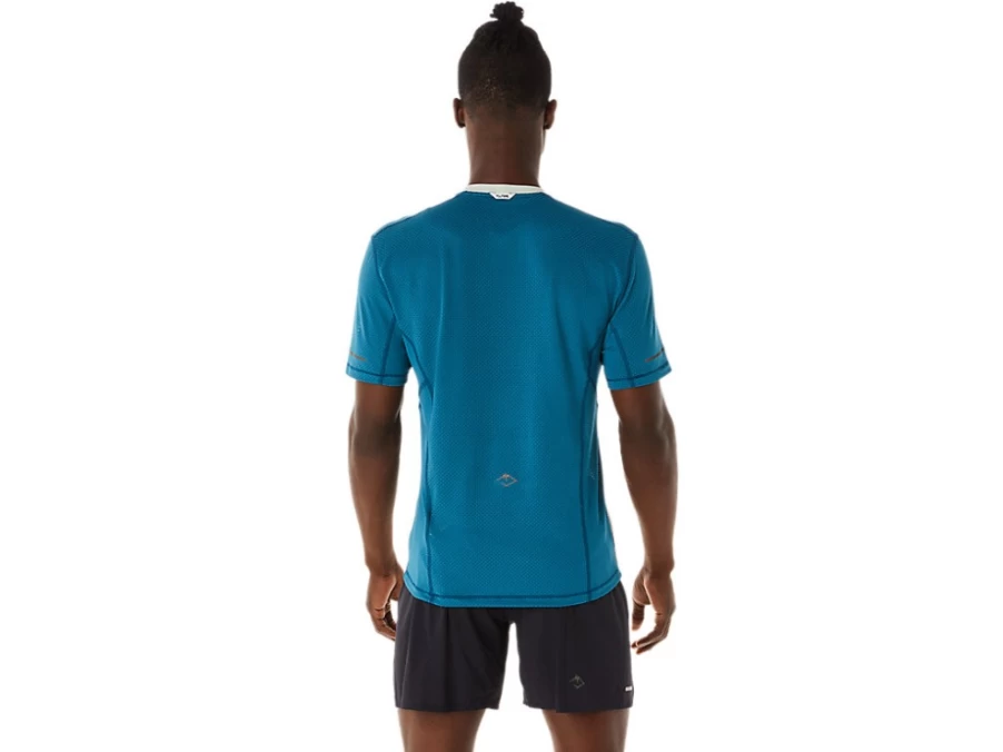 ASICS Fujitrail Men's Ink Teal/Light Sage Short Sleeve Running Top