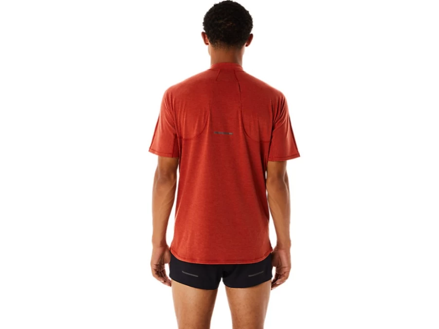 ASICS Men's Metarun 1/2 Zip Short Sleeve Top in Spice Latte