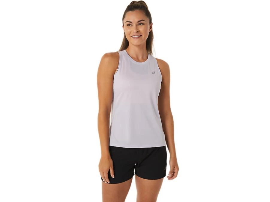 ASICS Women's Silver Tank Top in Dusk Violet - Lightweight Running Shirt