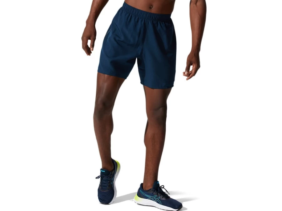 ASICS Men's French Blue 7 Inch Shorts - Silver Running Shorts for Men