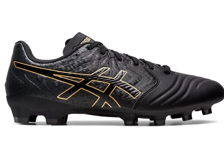 ASICS Men's Ultrezza Club 2 (2E Wide) Soccer Cleats in Black/Pure Gold