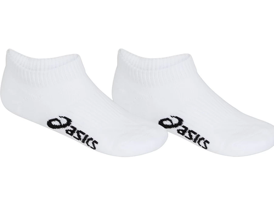 ASICS Kids Pace Low Solid Socks 2-Pack - Brilliant White Athletic Ankle Socks for Children