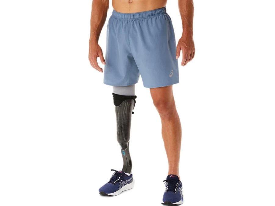 ASICS Men's Steel Blue Silver 7 Inch Short Running Shorts