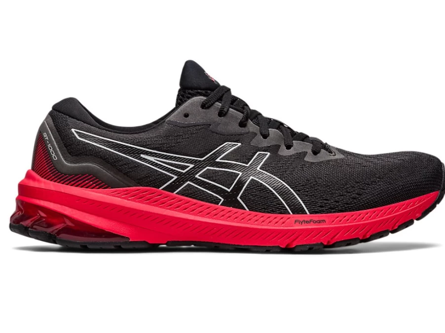 ASICS GT-1000 11 Men's Running Shoes - Black/Electric Red