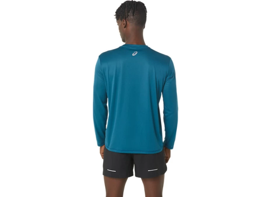 ASICS Men's Fujitrail Logo Long Sleeve Tee in Ink Teal - Running & Trail Top