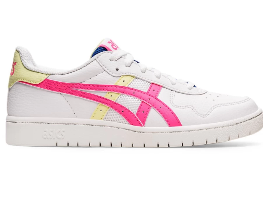 ASICS Kids Japan S GS Sneakers in White/Hot Pink - Lightweight Running Shoes for Children