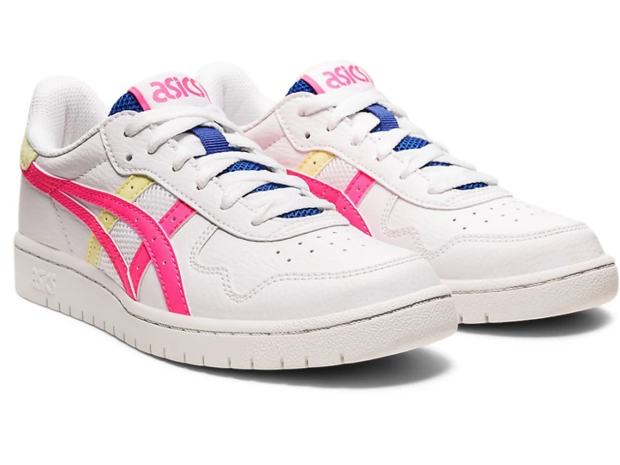 ASICS Kids Japan S GS Sneakers in White/Hot Pink - Lightweight Running Shoes for Children