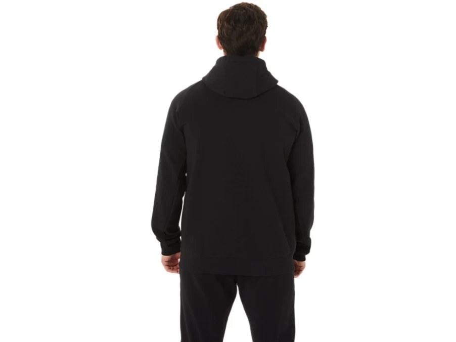 ASICS Men's Performance Black Mobility Knit Hoodie - Lightweight Stretch Running Jacket