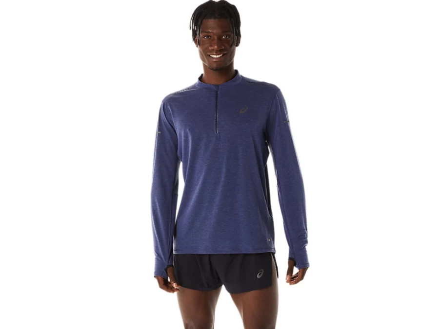 ASICS Men's Metarun 1/2 Zip Long Sleeve Top - Indigo Blue Performance Running Shirt
