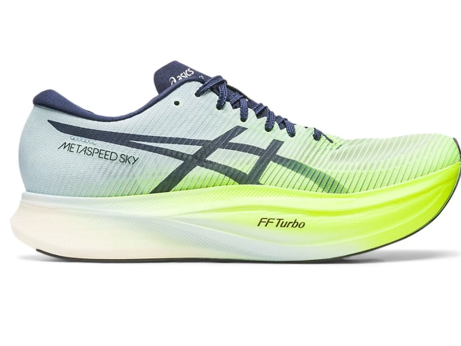 ASICS Metaspeed Sky+ Men's Running Shoes - Hazard Green/Sky, Lightweight Performance Racing Sneakers