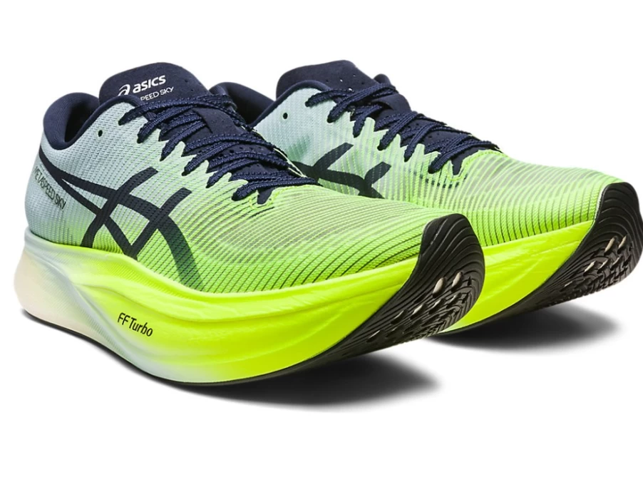 ASICS Metaspeed Sky+ Men's Running Shoes - Hazard Green/Sky, Lightweight Performance Racing Sneakers