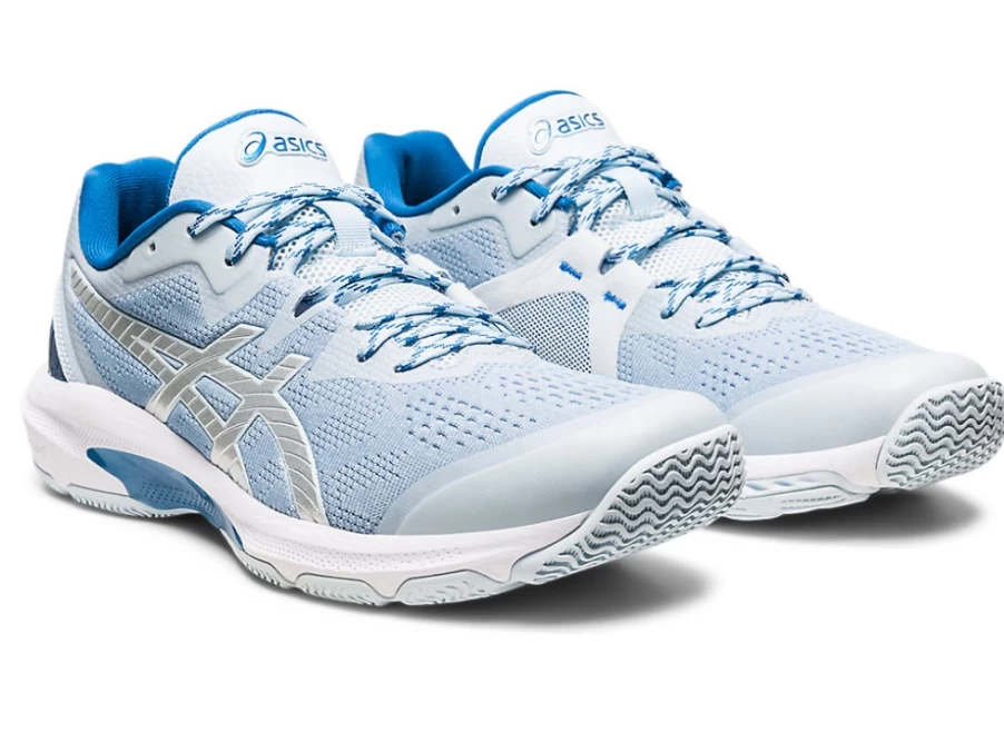ASICS Women's Netburner Shield Volleyball Shoes in Sky/Pure Silver