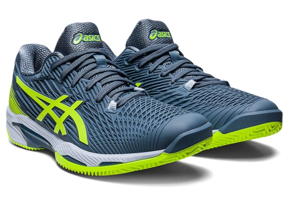 ASICS Solution Speed FF 2 Herringbone Tennis Shoes for Men in Steel Blue/Hazard Green