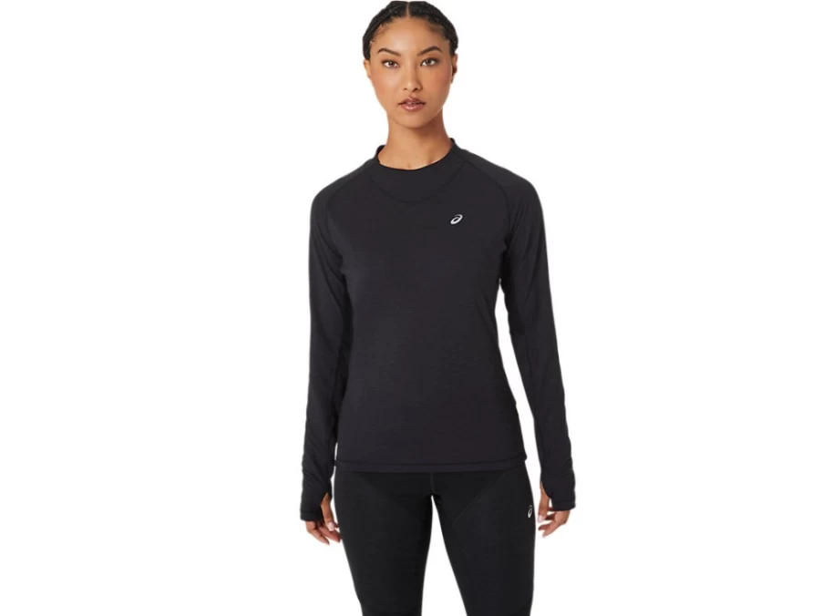 ASICS Women's Winter Run Long Sleeve Top in Performance Black for Cold Weather Training