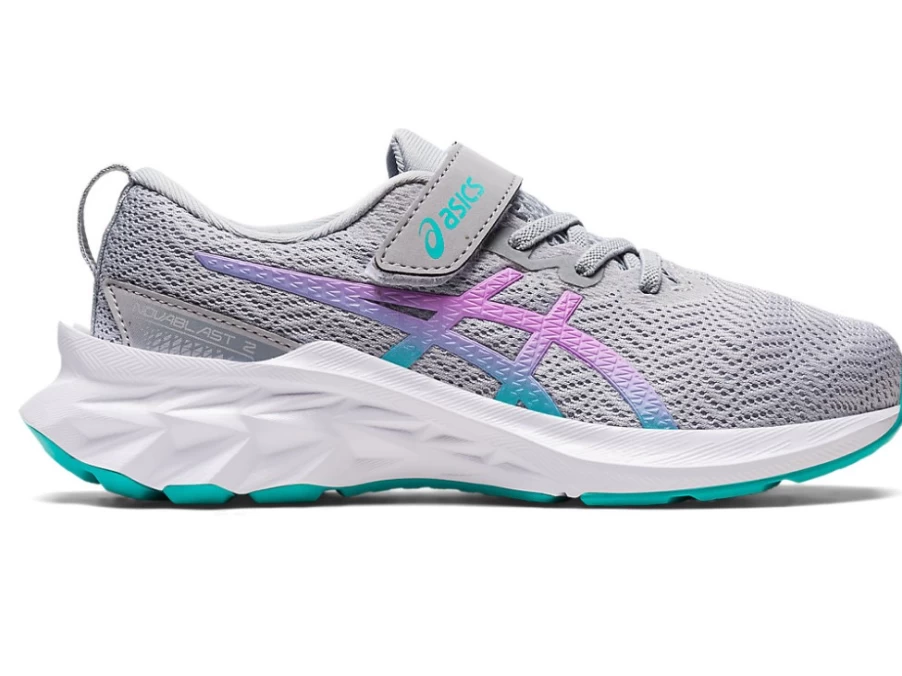 ASICS Kids Novablast 2 PS Running Shoes - Piedmont Grey/Lavender Glow