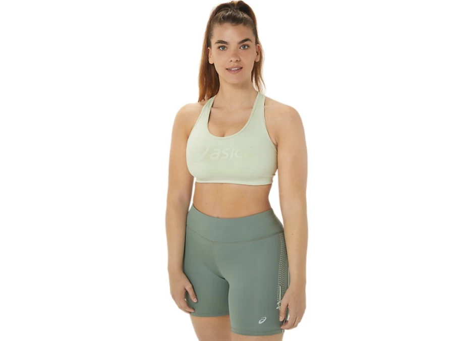 ASICS Women's Whisper Green Padded Sports Bra - Comfort & Support for Active Lifestyles