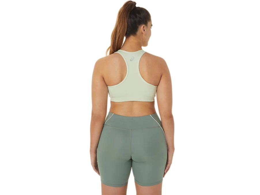 ASICS Women's Whisper Green Padded Sports Bra - Comfort & Support for Active Lifestyles