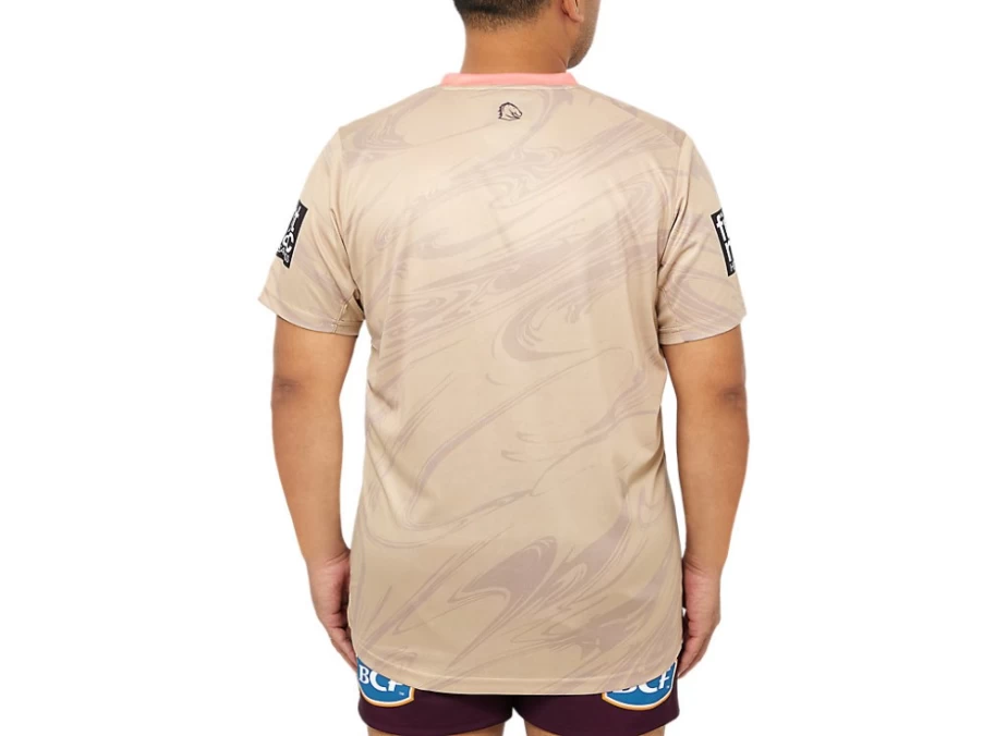 ASICS Men's Brisbane Broncos Training Tee in Wood Crepe - Official Athletic Top