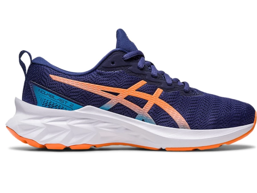 ASICS Kids Novablast 2 GS Running Shoes - Indigo Blue/Sun Peach