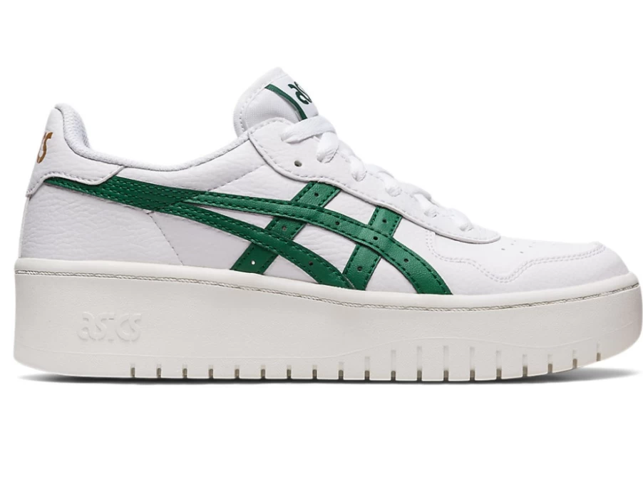 ASICS Women's S Platform Sneakers in White/Shamrock Green - Japan Inspired Design