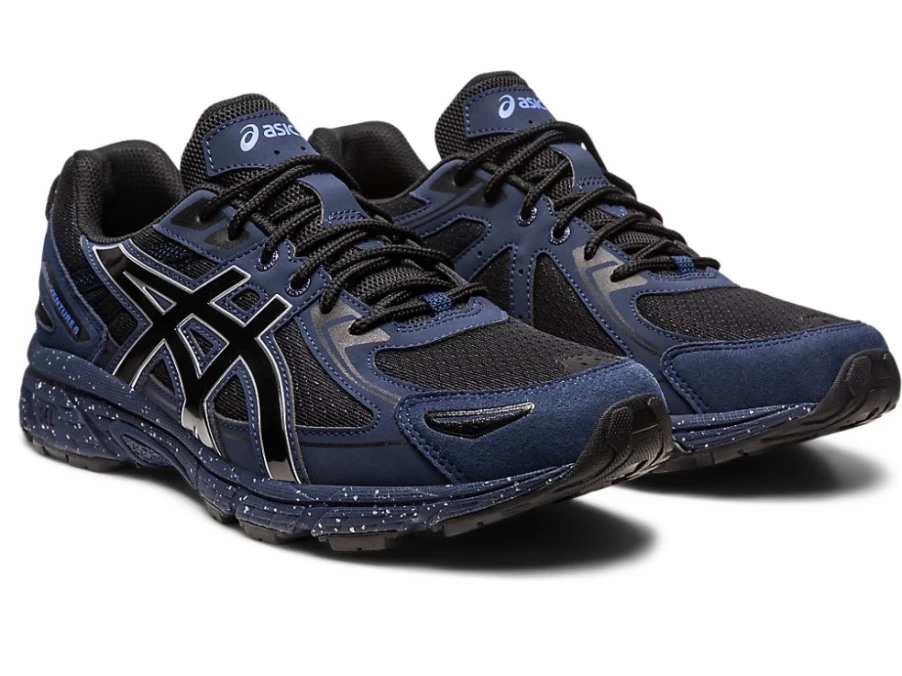 ASICS Men's Gel-Venture 6 Running Shoes - Black/Pure Silver - Trail Sneakers for Men