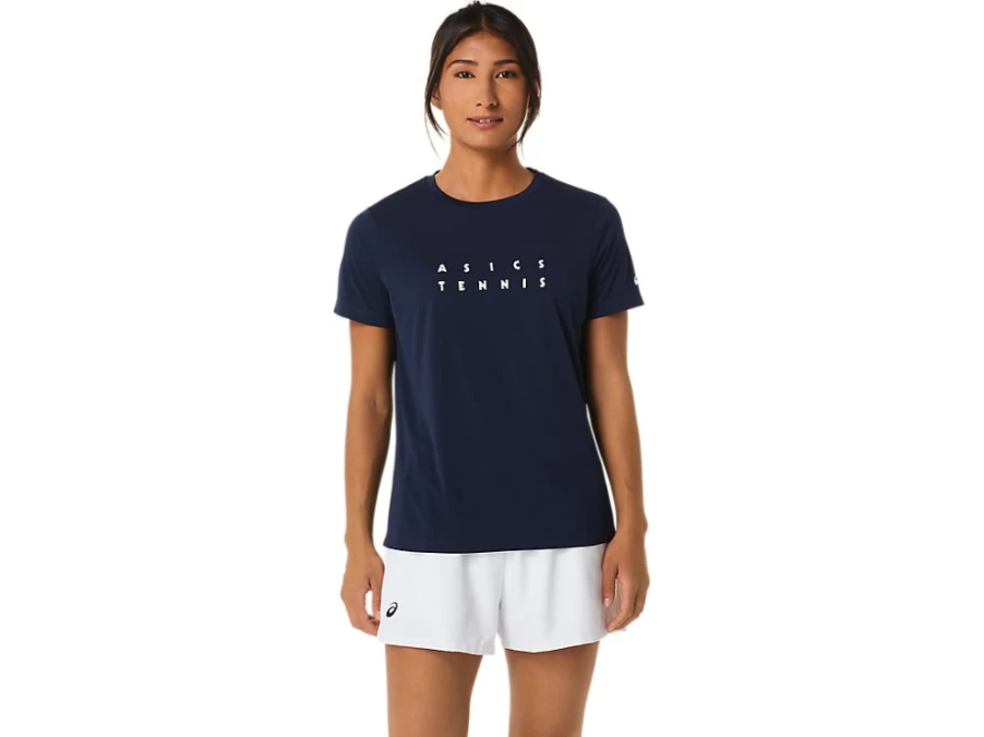 ASICS Women's Midnight Court Graphic Tee - Stylish Casual Tennis T-Shirt