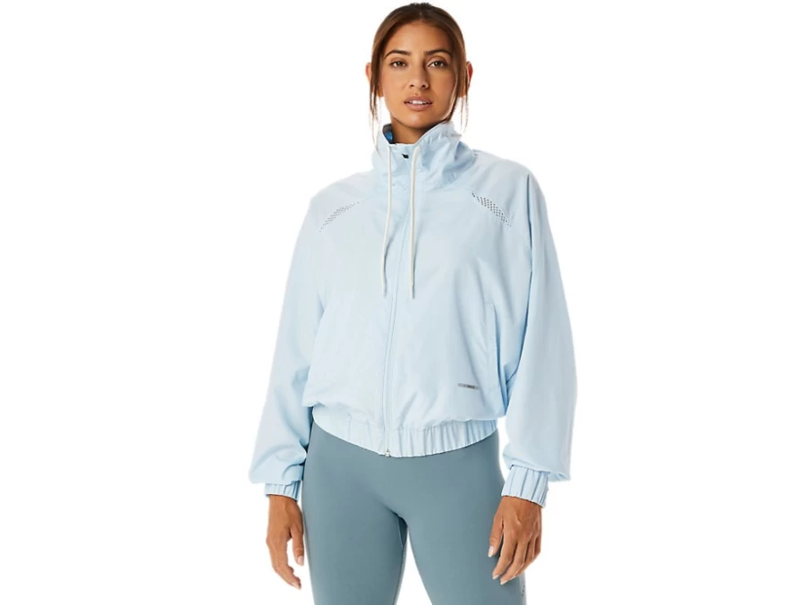 ASICS Women's Sky Blue Actibreeze Woven Jacket - Lightweight Athletic Outerwear