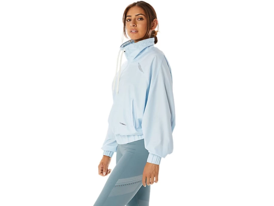 ASICS Women's Sky Blue Actibreeze Woven Jacket - Lightweight Athletic Outerwear