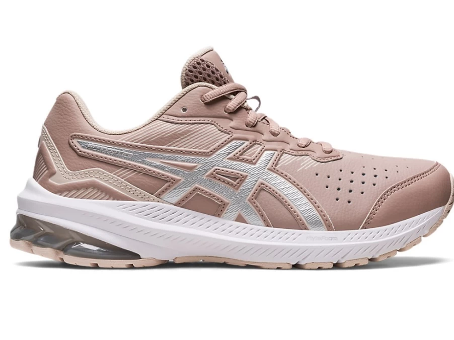 ASICS GT-1000 2 (D Wide) Women's Leather Running Shoes in Fawn/Pure Silver