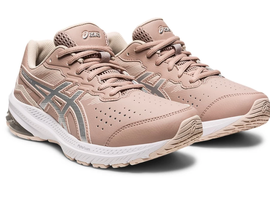ASICS GT-1000 2 (D Wide) Women's Leather Running Shoes in Fawn/Pure Silver