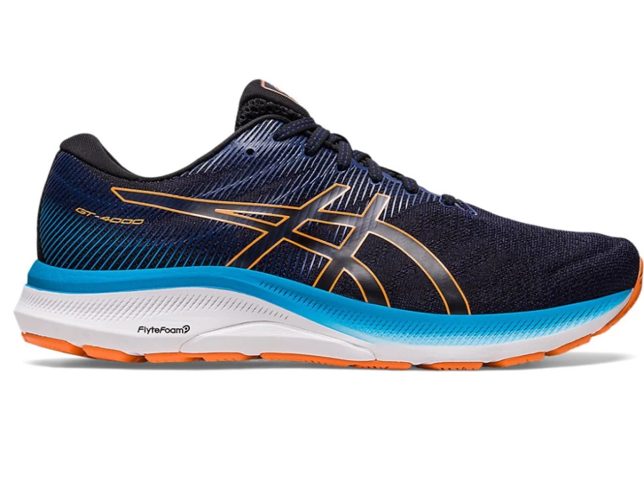 ASICS GT-4000 3 (2E Wide) Men's Running Shoes - Black/Sun Peach