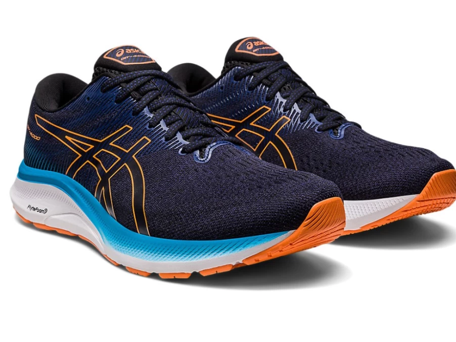 ASICS GT-4000 3 (2E Wide) Men's Running Shoes - Black/Sun Peach