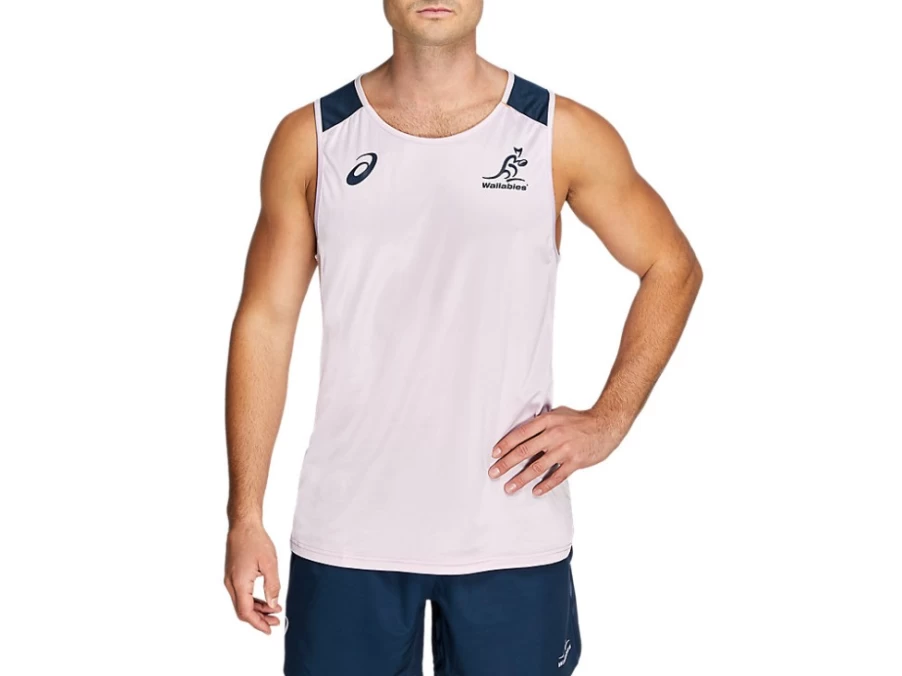 ASICS Men's Wallabies Training Singlet - Barely Rose Color