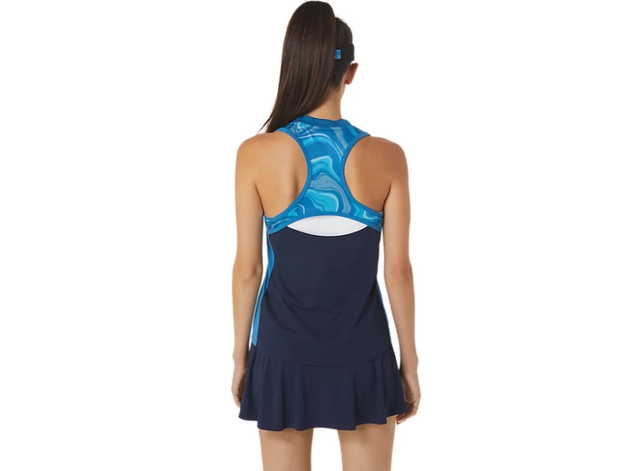 ASICS Women's Reborn Blue Match Graphic Tank Top