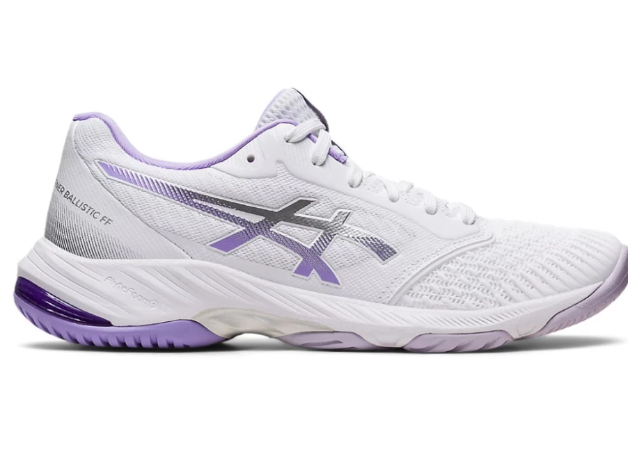 ASICS Women's Netburner Ballistic FF 3 Volleyball Shoes in White/Digital Violet