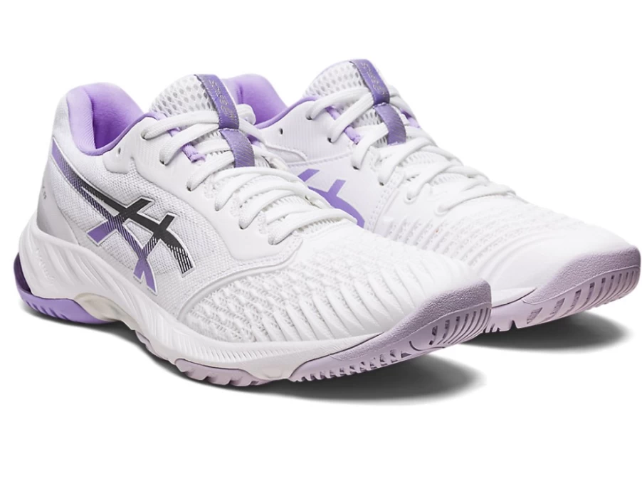 ASICS Women's Netburner Ballistic FF 3 Volleyball Shoes in White/Digital Violet