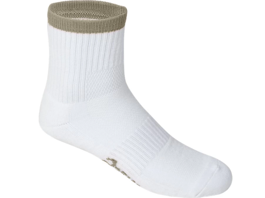 ASICS Men's Pace Quarter Socks - Brilliant White/Piedmont Grey Athletic Running Socks