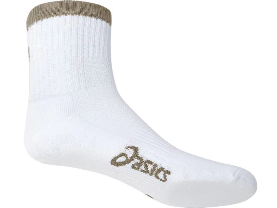 ASICS Men's Pace Quarter Socks - Brilliant White/Piedmont Grey Athletic Running Socks