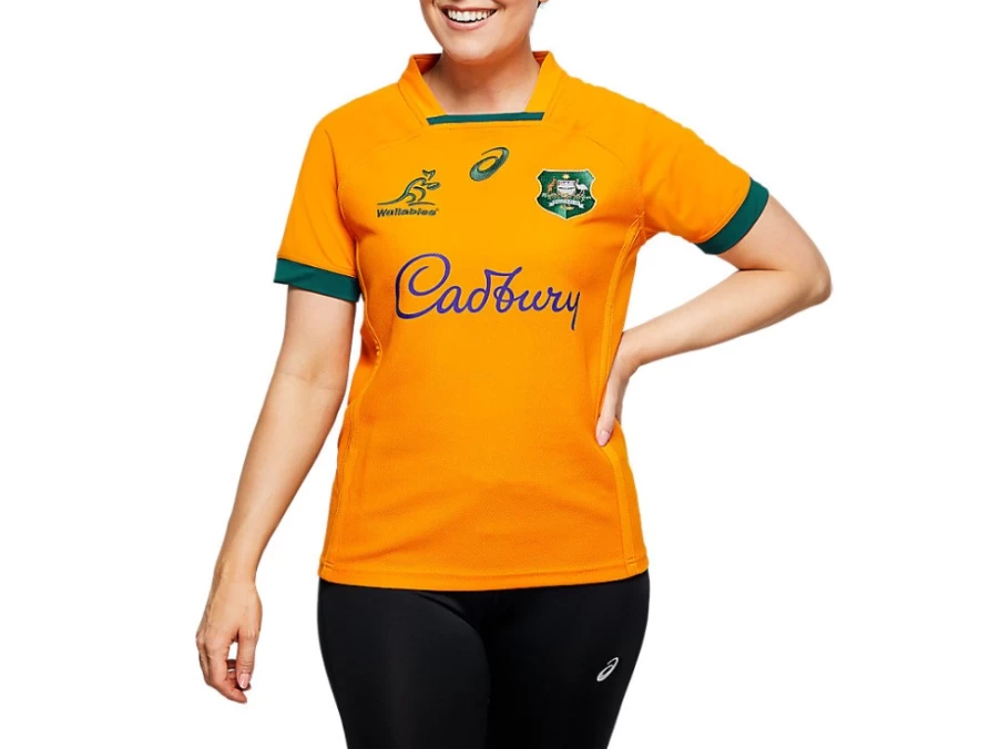ASICS Women's Wallabies Gold Replica Home Jersey - Official Rugby Shirt