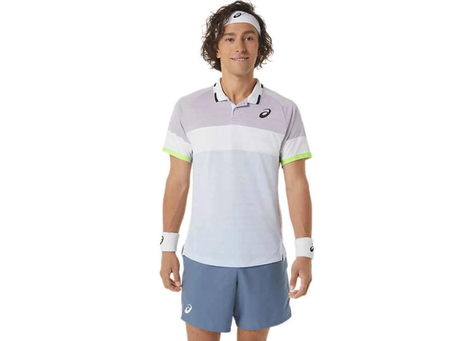 ASICS Men's Match Polo Shirt in Dusk Violet & Soft Sky – Performance Tennis & Casual Wear