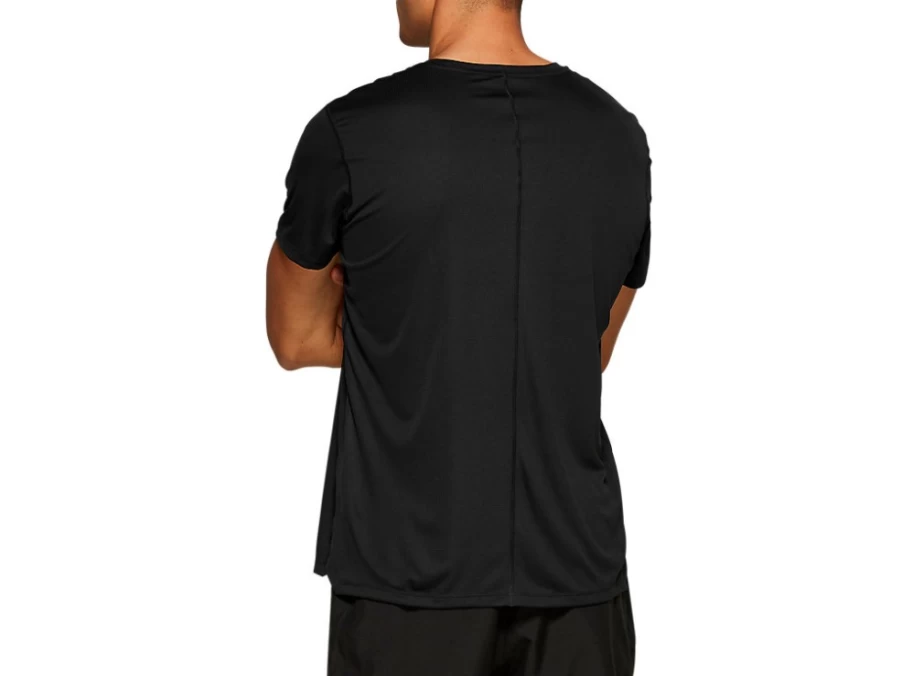 ASICS Men's Performance Black Silver Short Sleeve Athletic Top