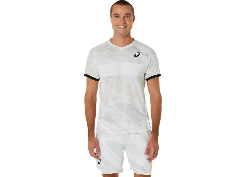 ASICS Men's Match Graphic Short Sleeve T-Shirt in Brilliant White