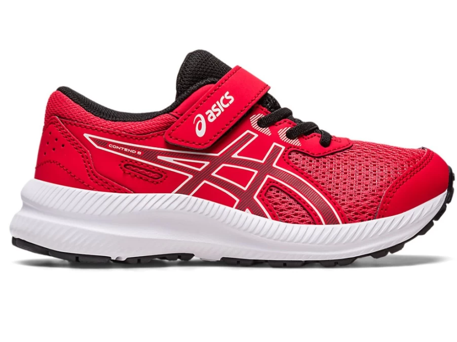 ASICS Kids' Contend 8 Ps Running Shoes in Electric Red/Gunmetal - Lightweight & Comfortable