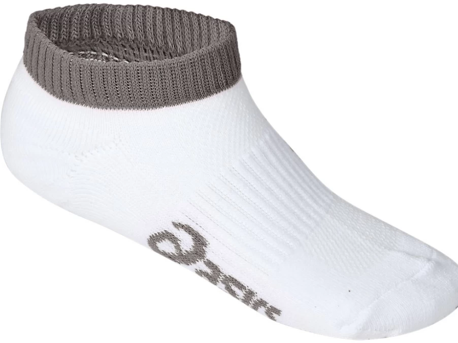 ASICS Kids Pace Low Socks for Boys & Girls - Brilliant White/Piedmont Grey Athletic Ankle Socks