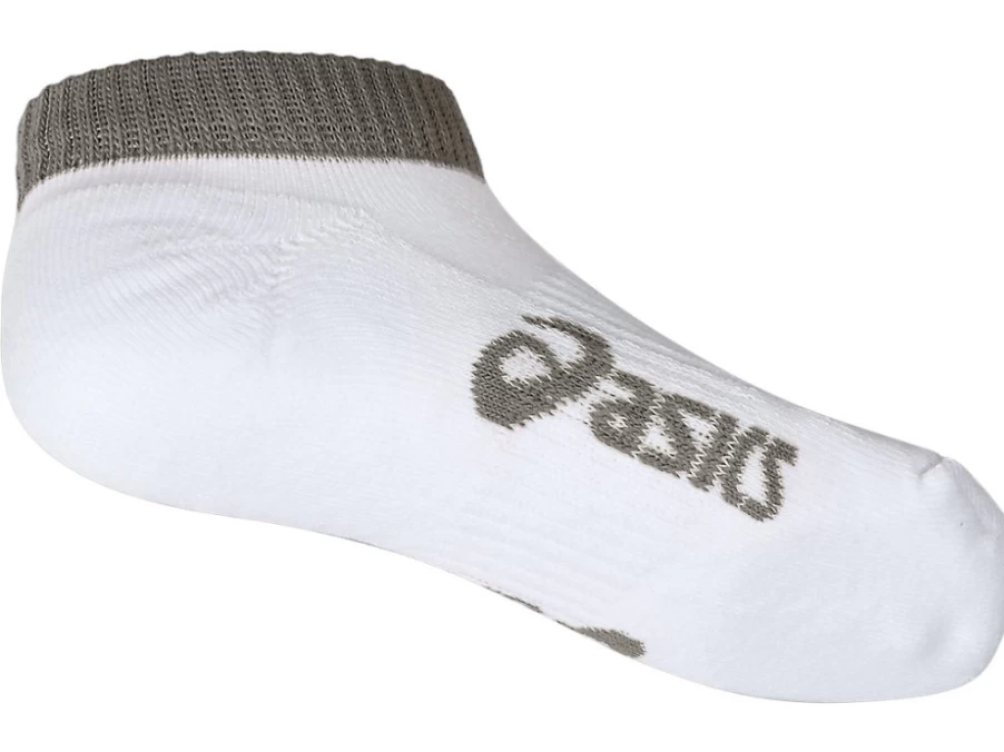 ASICS Kids Pace Low Socks for Boys & Girls - Brilliant White/Piedmont Grey Athletic Ankle Socks