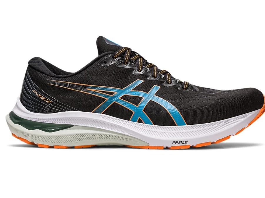 ASICS GT-2000 11 (4E Extra Wide) Running Shoes for Men - Black/Sun Peach
