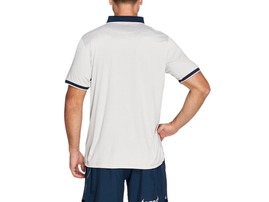 ASICS Men's Media Polo Shirt in Oyster Grey | Wallabies Collection